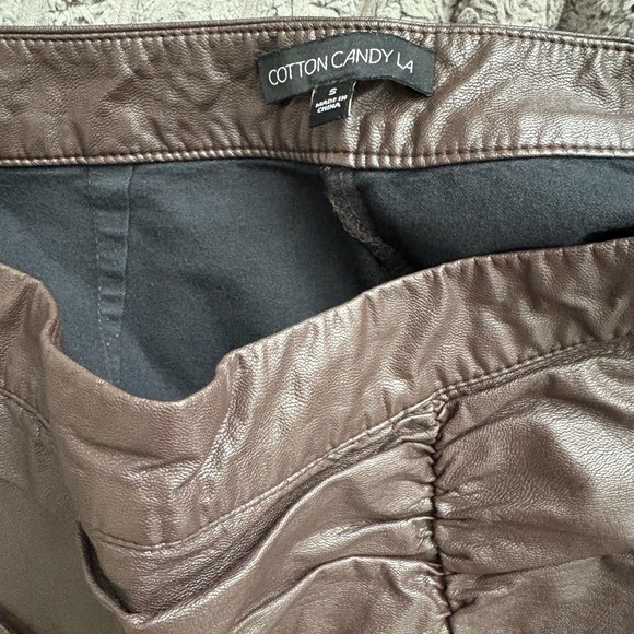 Brown Faux Leather Skort (Shorts Underneath) - Picture 7 of 7